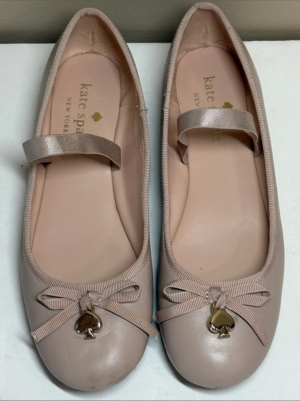 kate spade Amora Blush Pink Ribbon Ballet Flat, 5.5